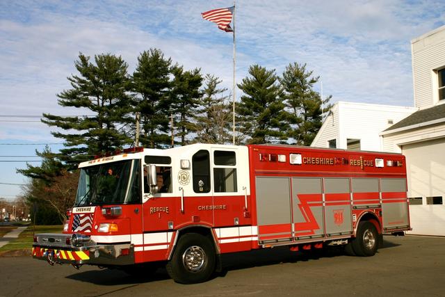 Rescue 1 - Heavy Rescue Truck for central, northern, and south end of Cheshire. Responds from Fire Headquarters.