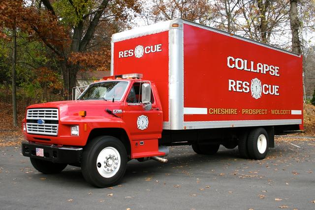 Collapse 1 - Technical Rescue and Collapse Truck jointly funded by Towns of Cheshire, Prospect, and Wolcott. Responds from Company 2 on Byam Road.